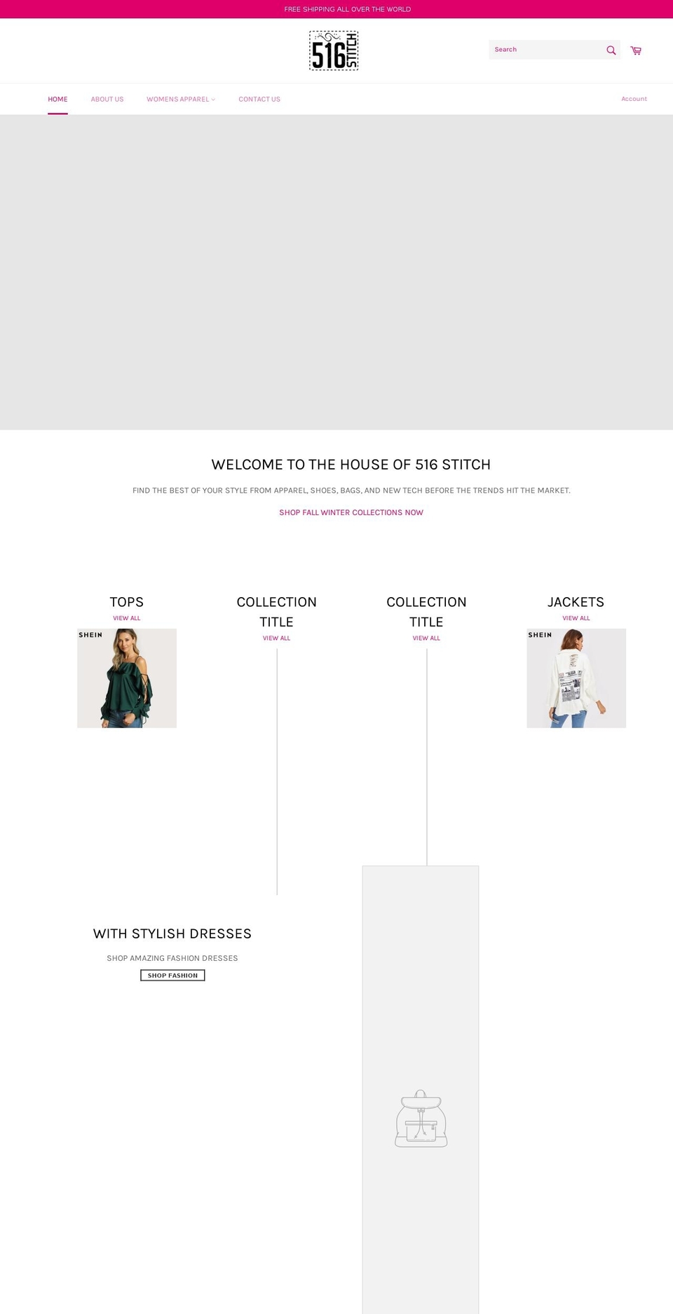 516stitch.com shopify website screenshot