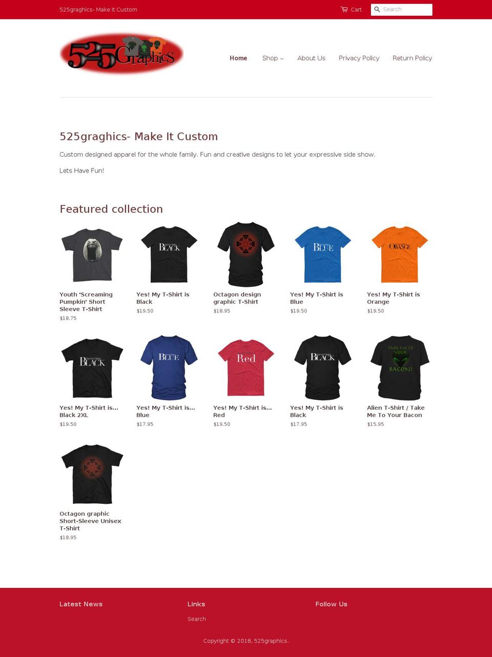 525graphics.com — Shopify storefront screenshot
