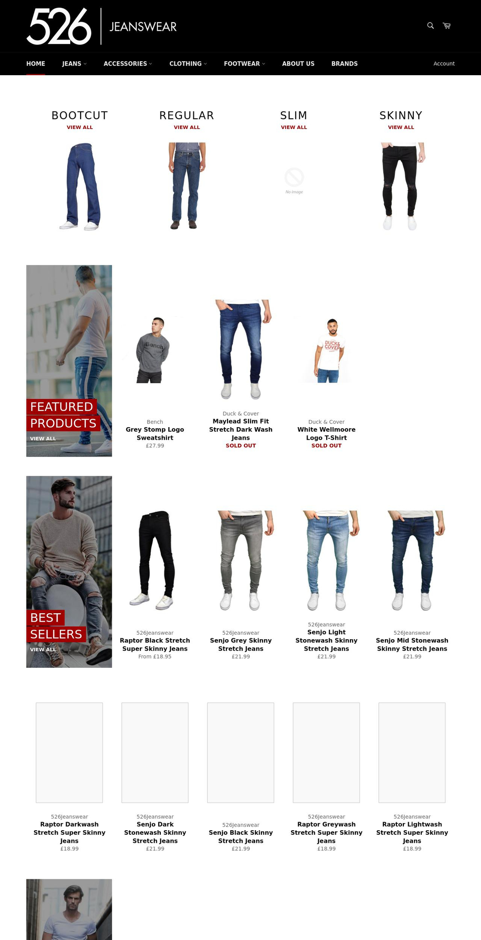 526jeanswear.com shopify website screenshot