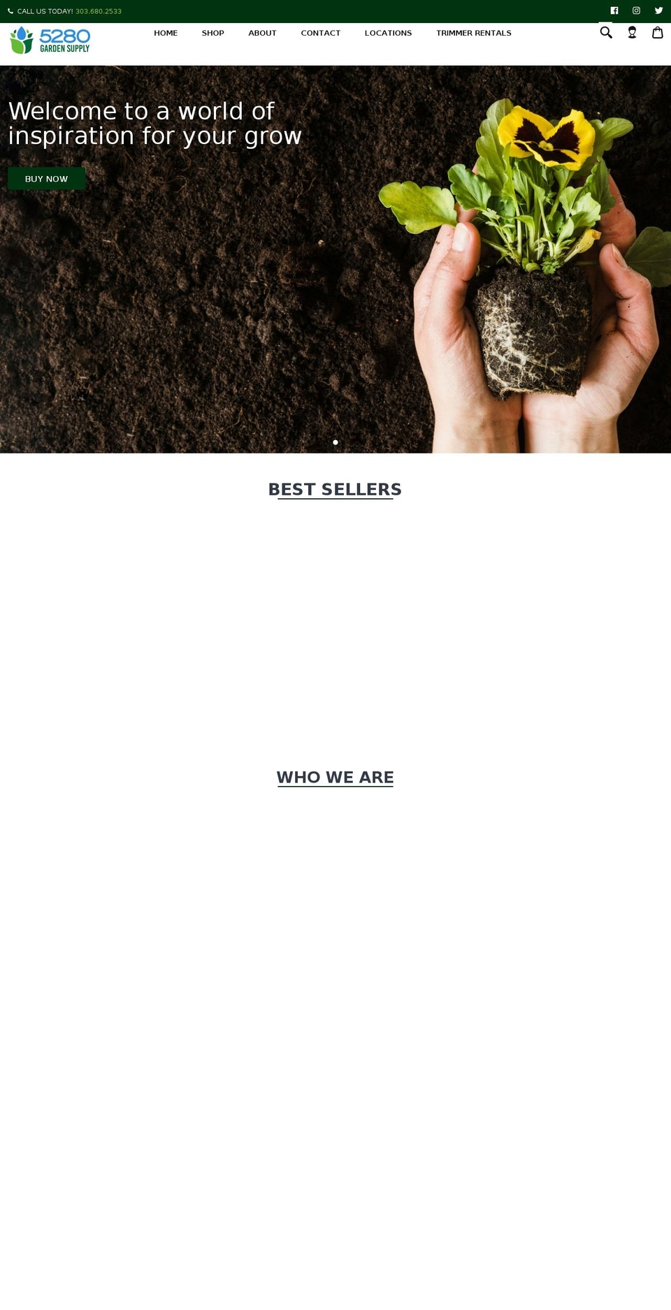 5280gardensupply.com shopify website screenshot