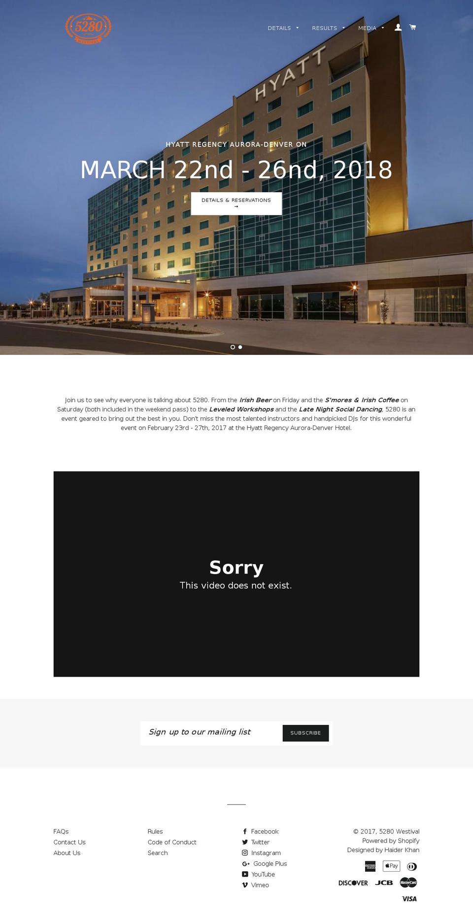 5280westival.com shopify website screenshot