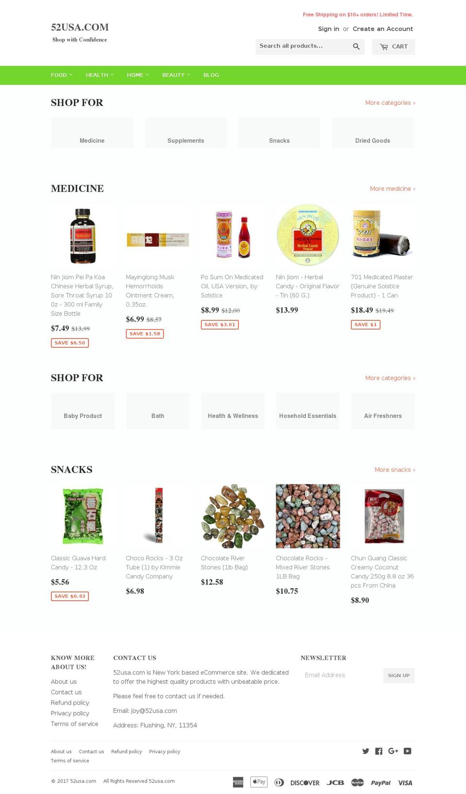 52usa.com shopify website screenshot