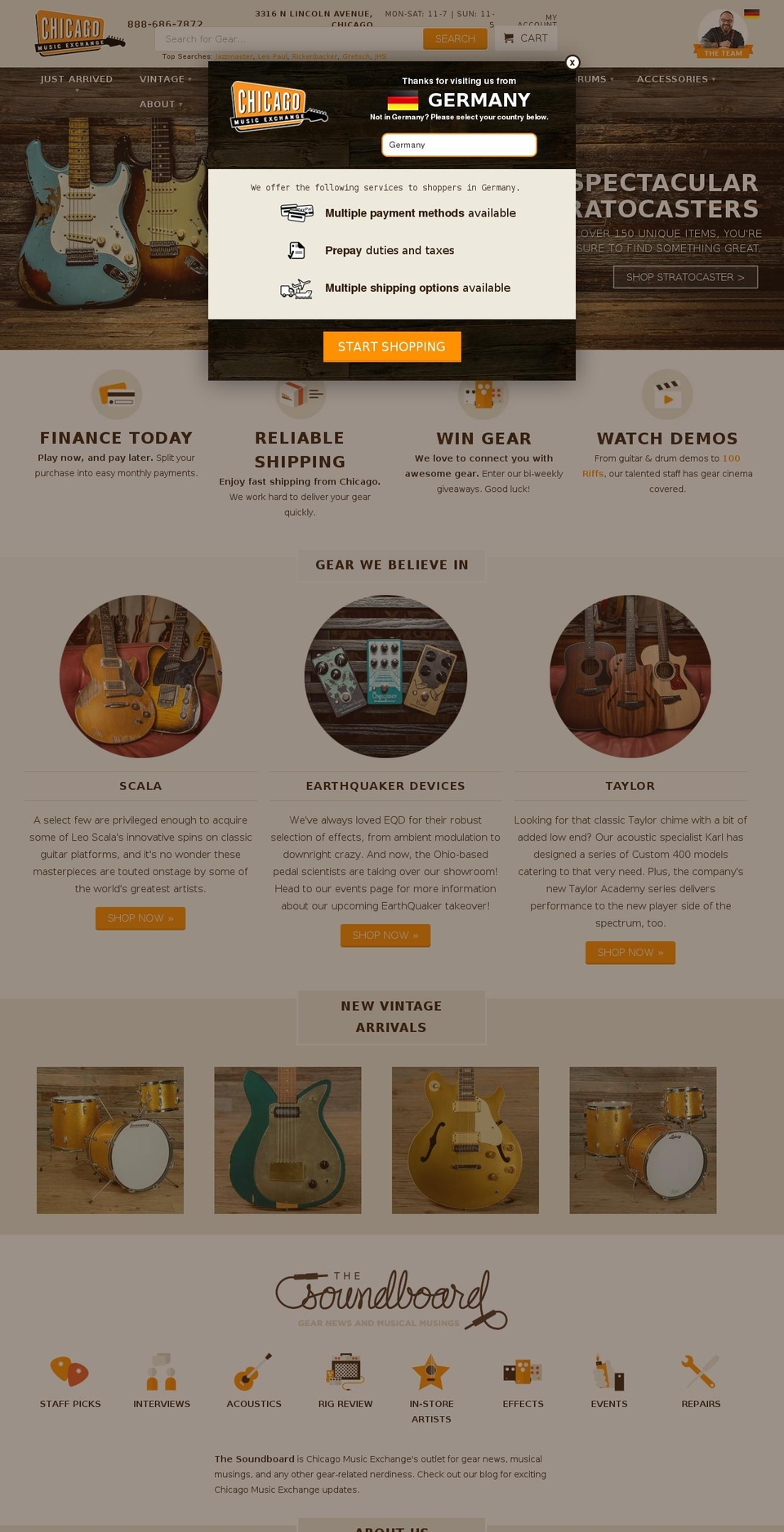 Chicago Music Exchange V6 (Bundling Capability) Shopify theme site example 54stratocaster.com