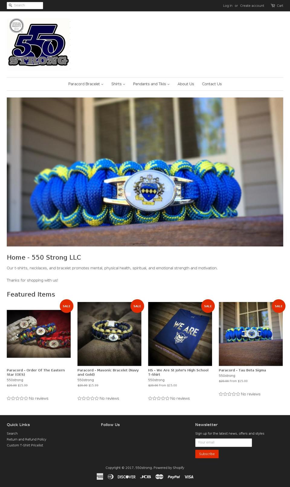 550strong.com shopify website screenshot