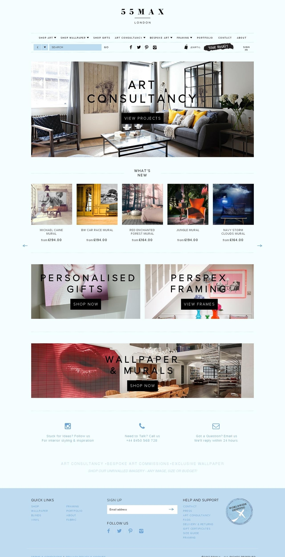 55maxbespoke.com shopify website screenshot