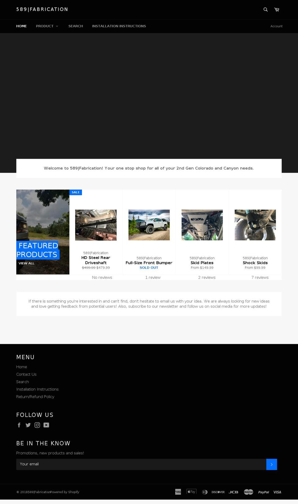 589fab.com shopify website screenshot