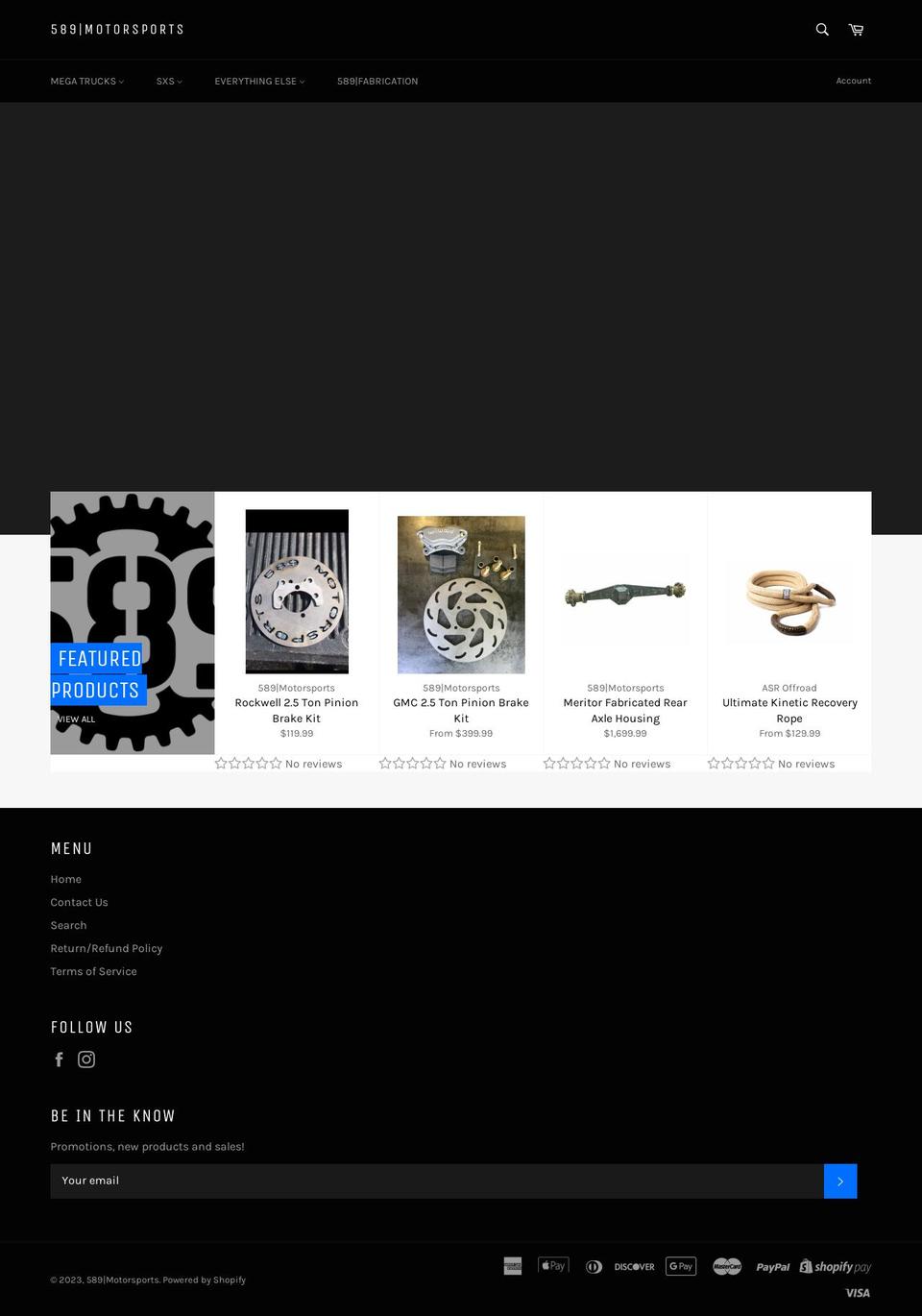 589motorsports.com shopify website screenshot