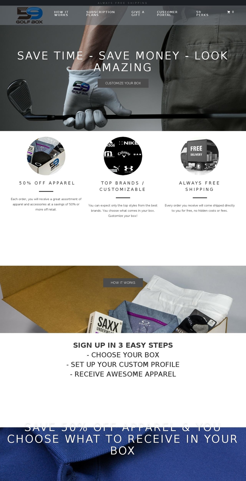 59golfbox.com shopify website screenshot