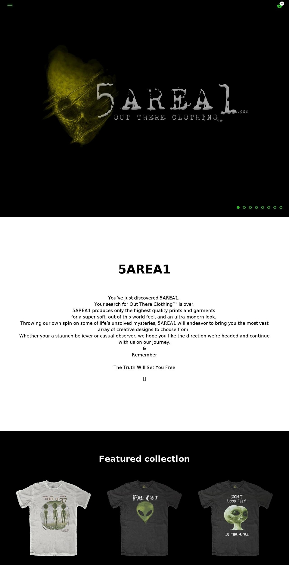 5area1.com — Shopify storefront screenshot