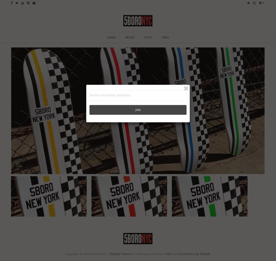 5boronyc.myshopify.com shopify website screenshot