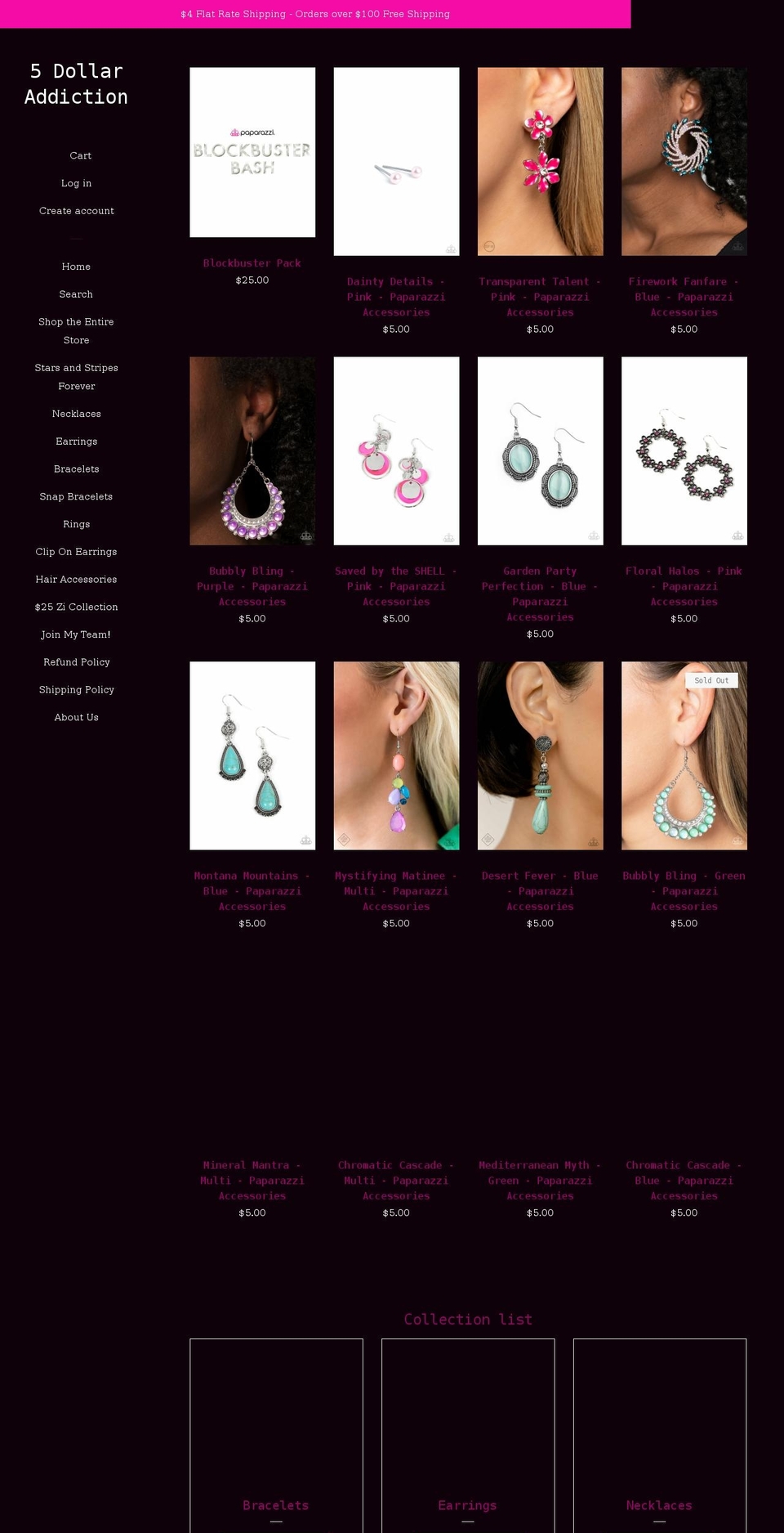 5dollaraddiction.com shopify website screenshot