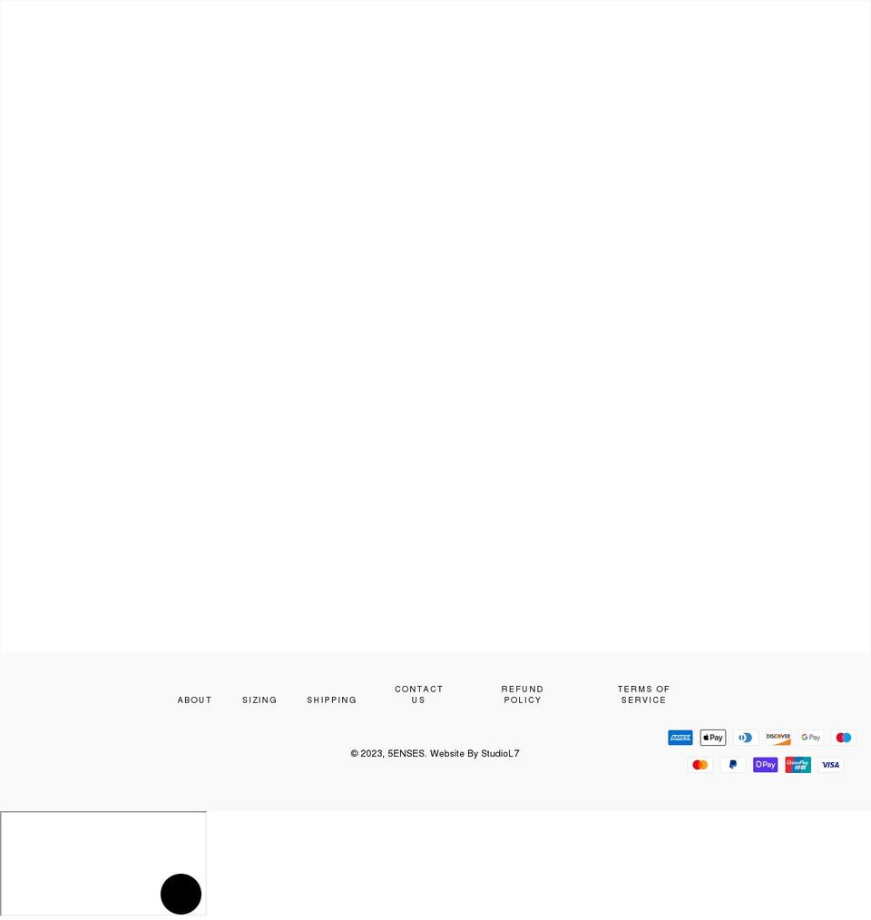 5enses.store shopify website screenshot