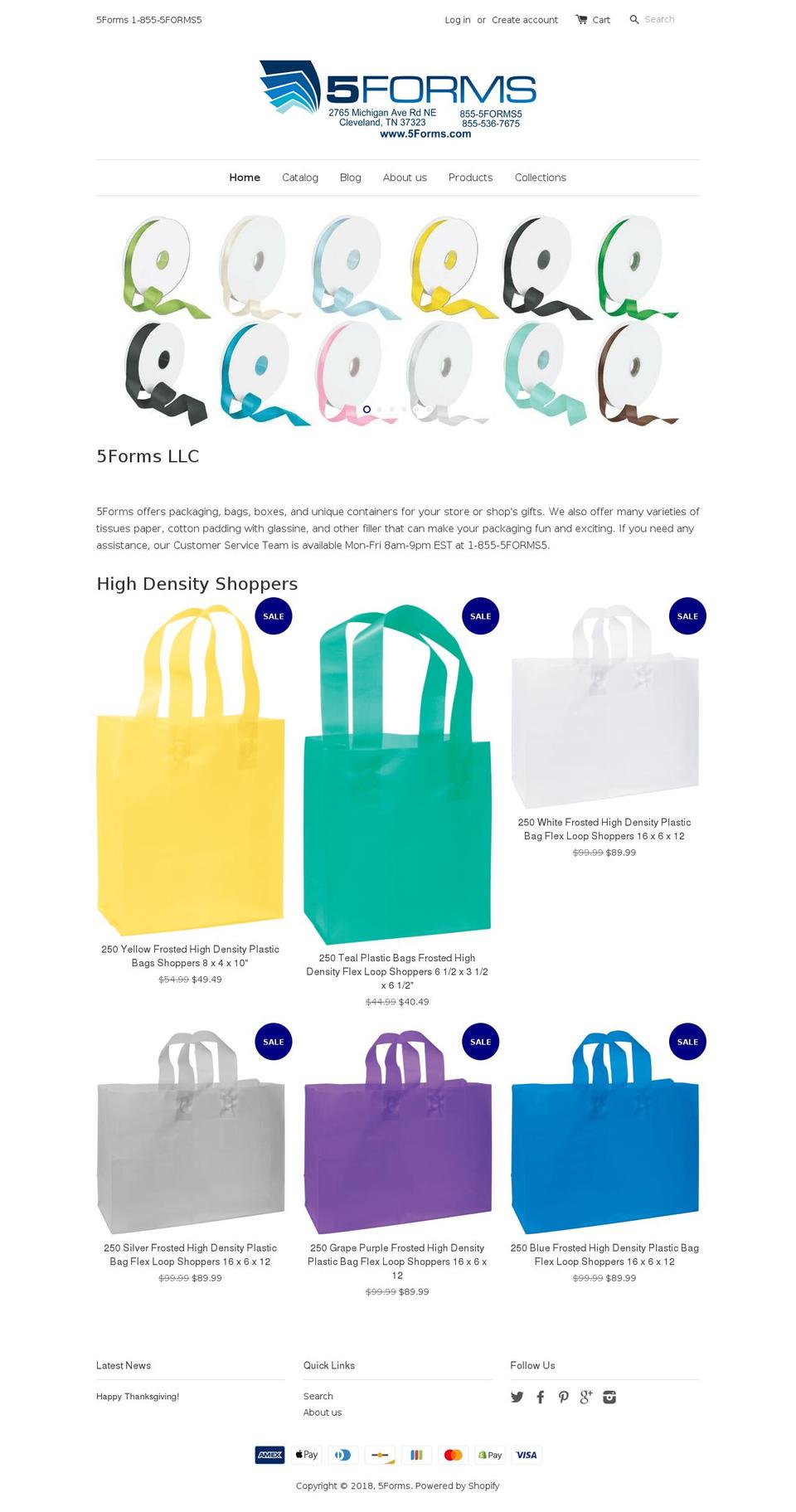 5formsbags.com shopify website screenshot