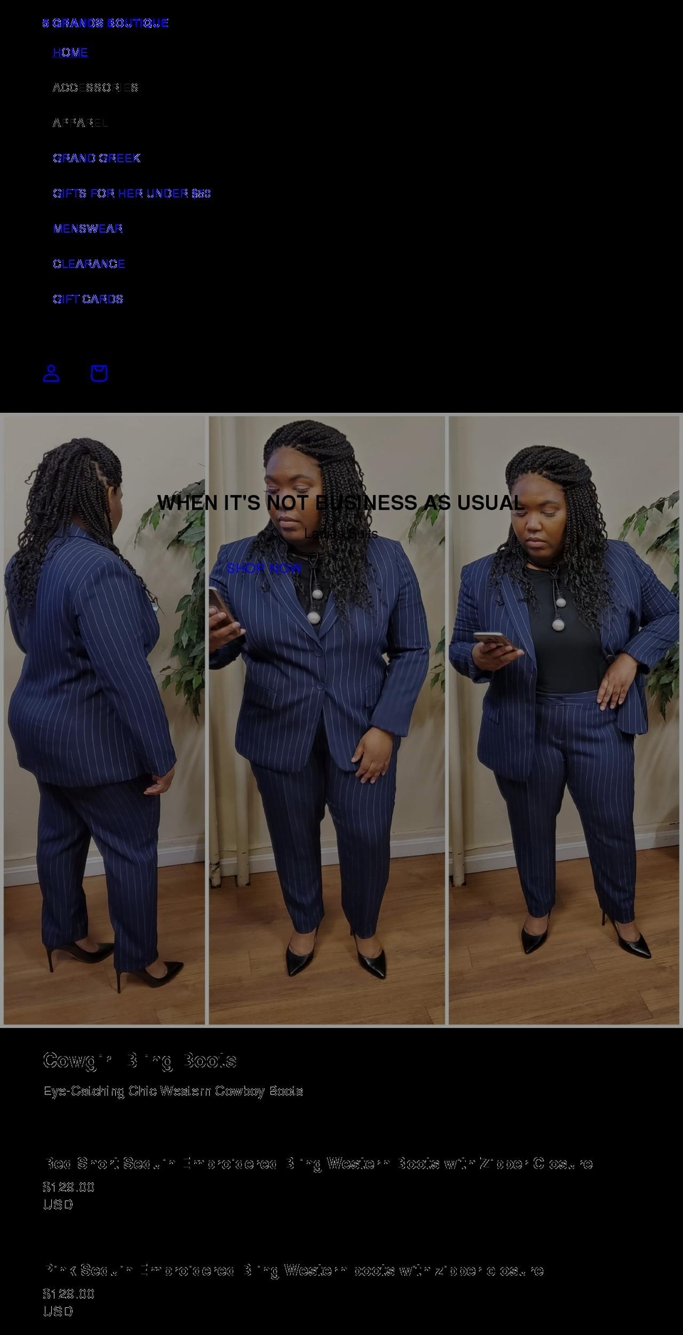 5grandsboutique.com shopify website screenshot