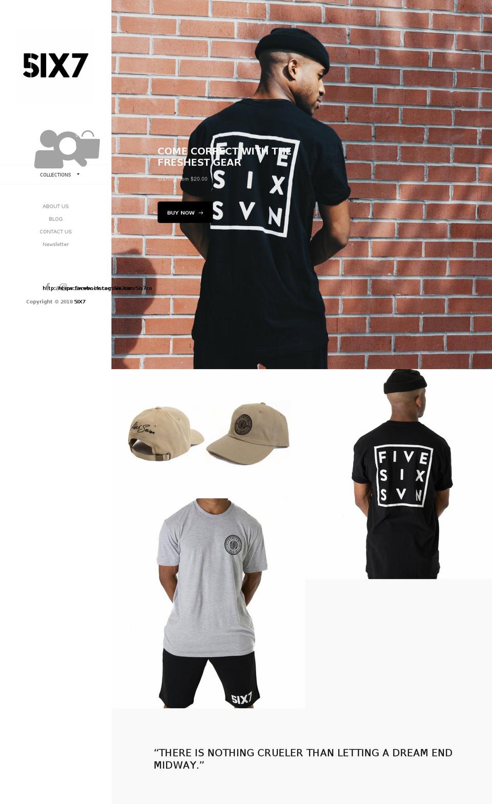 5ix7.com shopify website screenshot