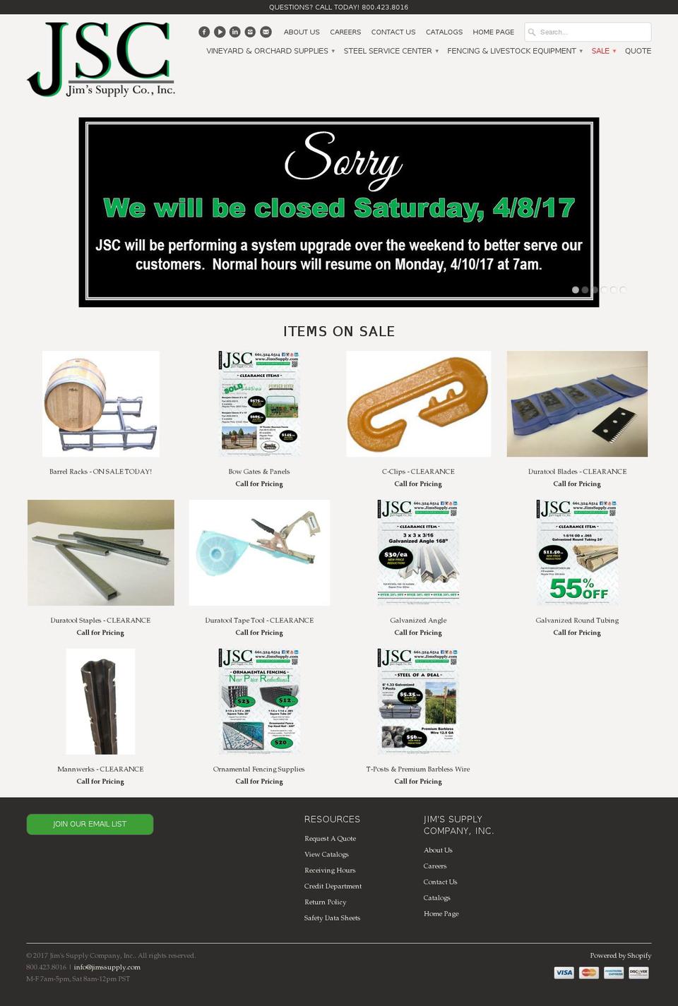 5jimssupply.com shopify website screenshot