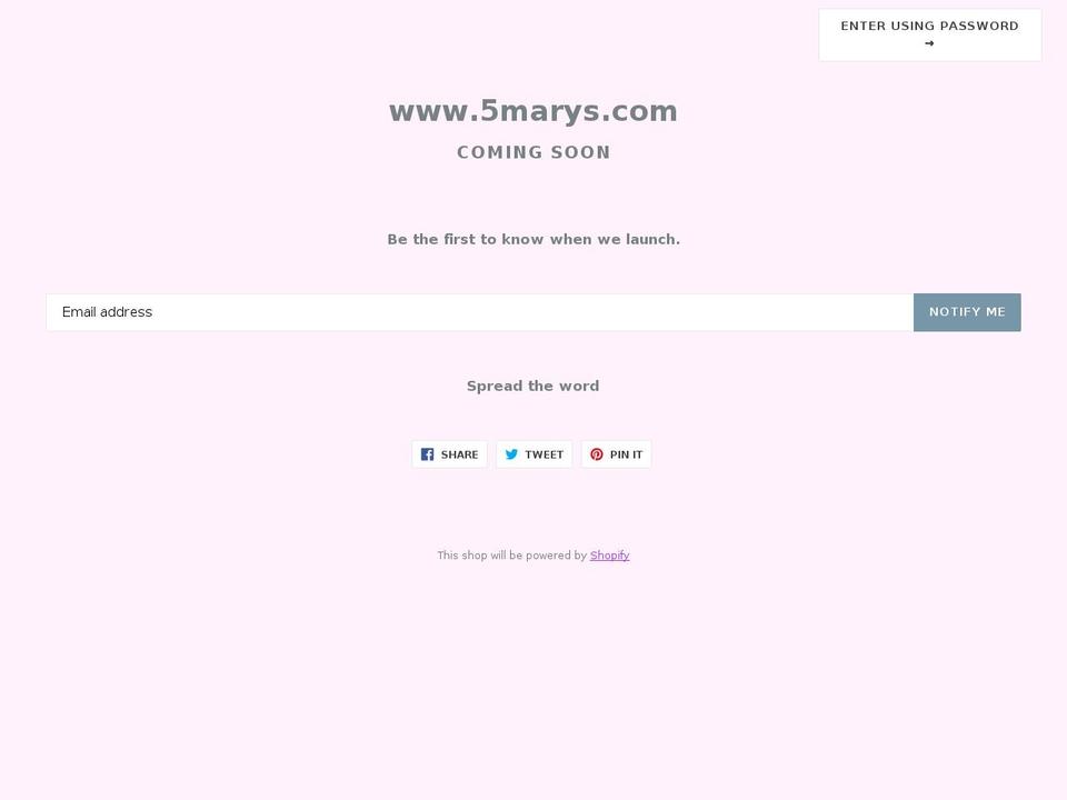 5marys.com shopify website screenshot