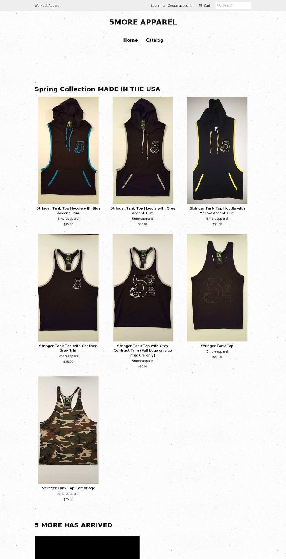 5moreapparel.com — Shopify storefront screenshot