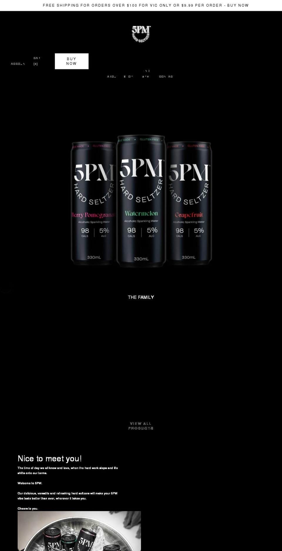 5pmbeverages.com shopify website screenshot