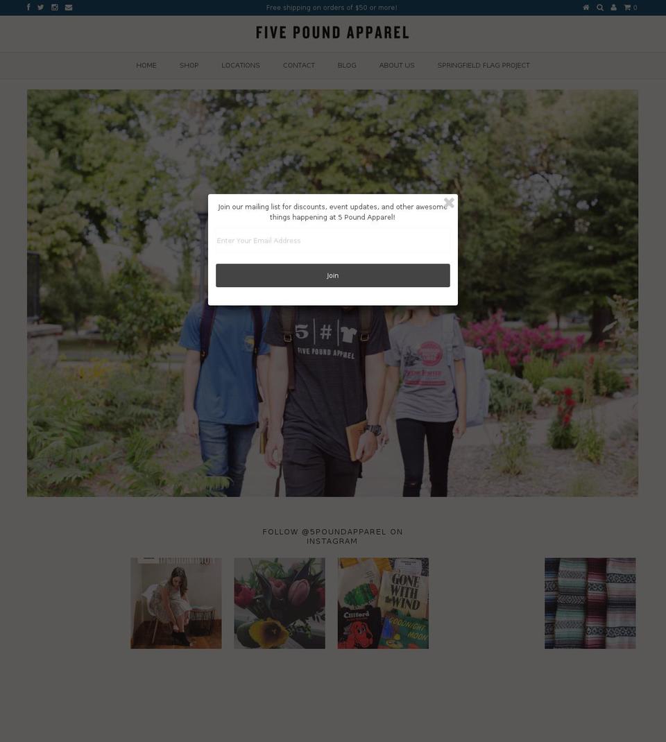 5poundapparel.com shopify website screenshot
