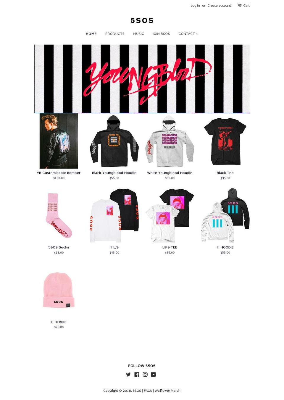 5sosstore.com shopify website screenshot