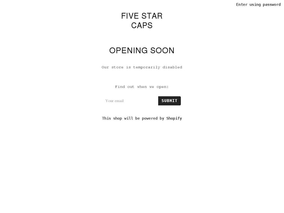 5starcaps.com shopify website screenshot