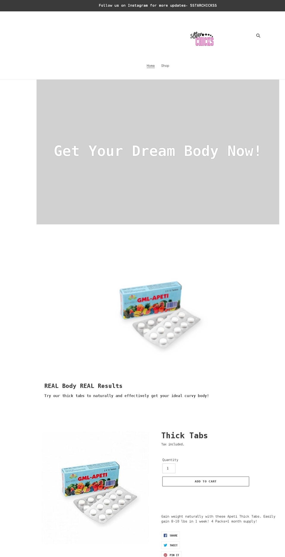 5starchicks.com shopify website screenshot