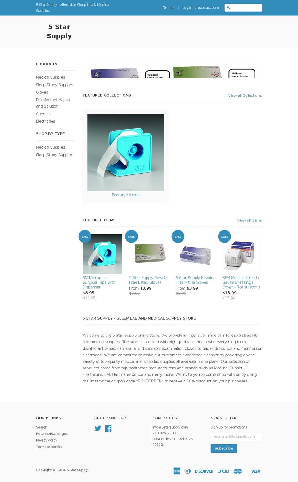 5starsupply.com — Shopify storefront screenshot