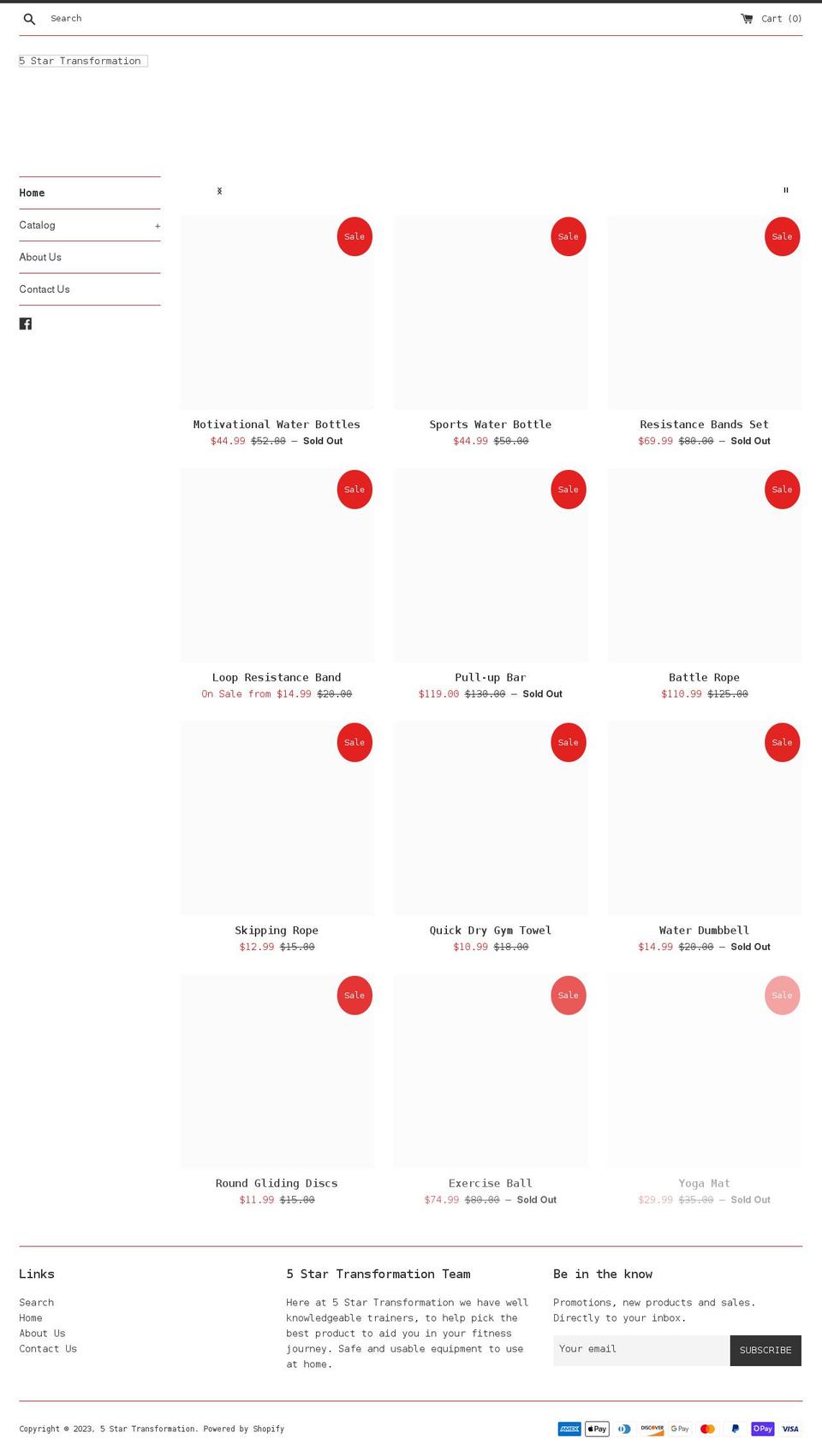 5startransformation.com shopify website screenshot