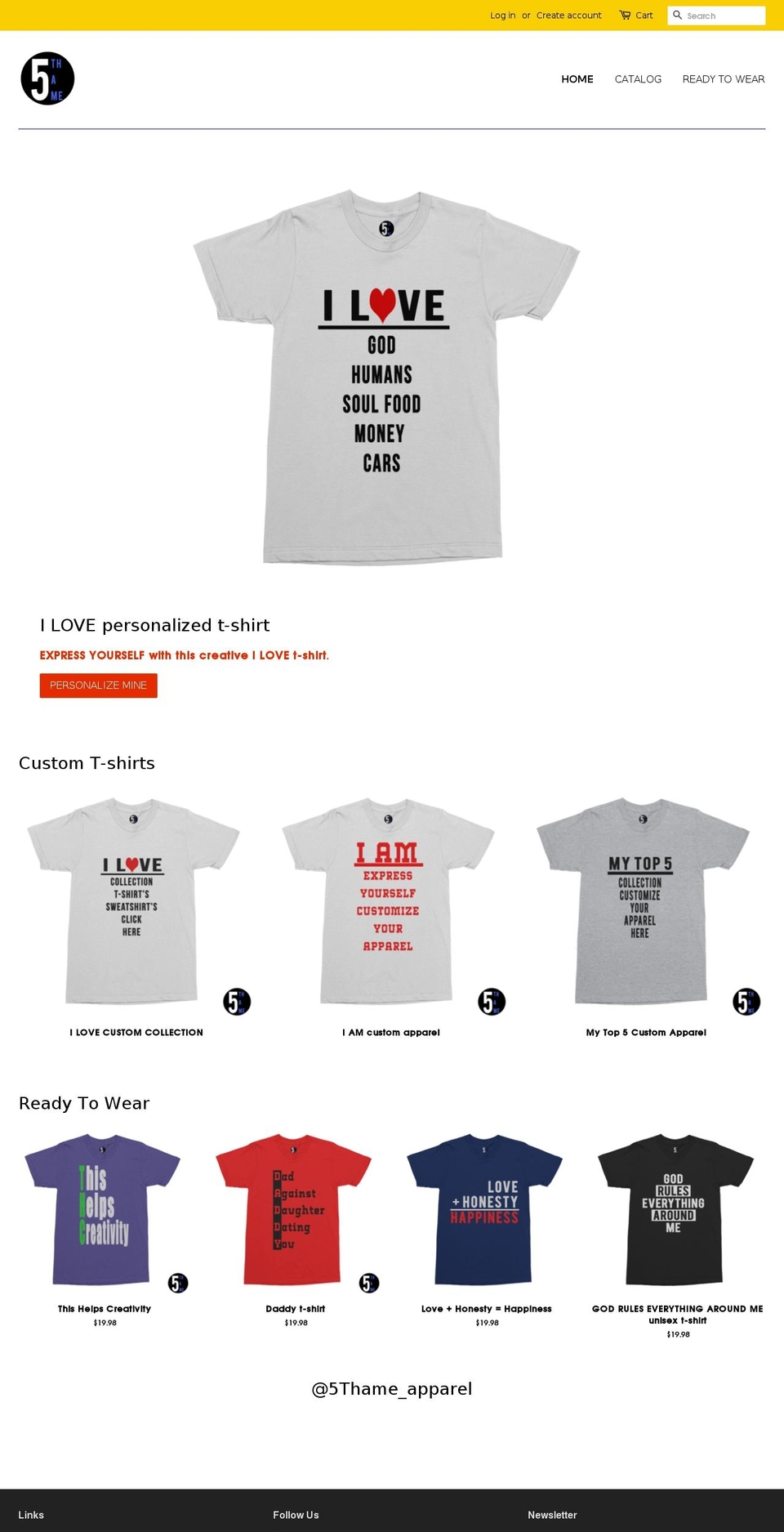 5thame.com — Shopify storefront screenshot