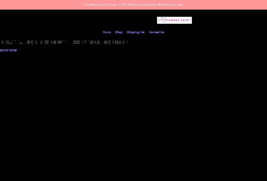5thelementskin.com shopify website screenshot