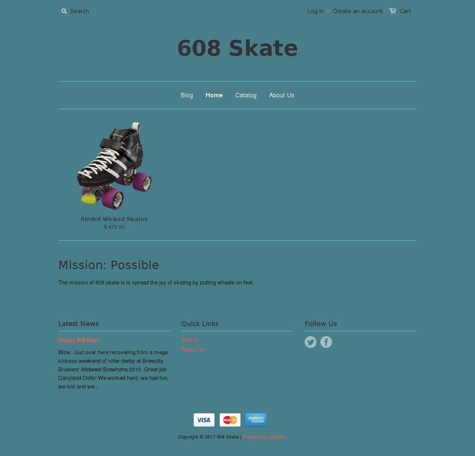 608skate.com shopify website screenshot