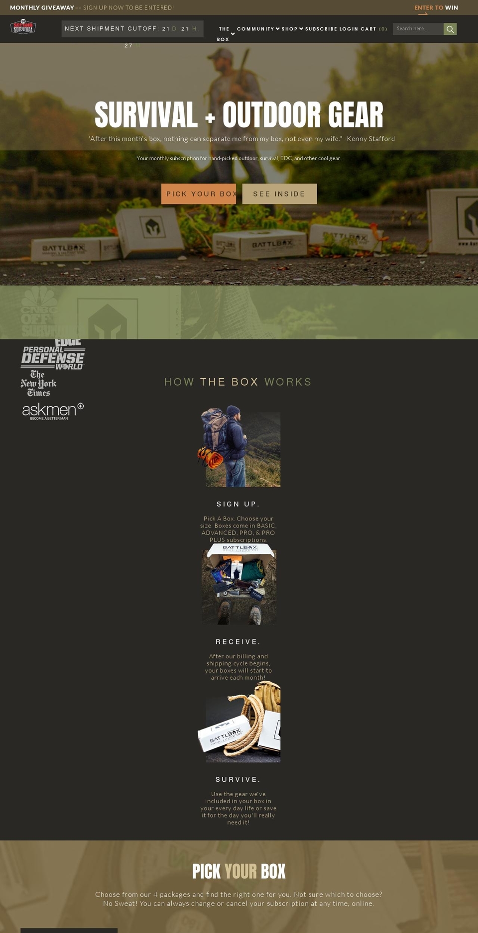 60secsurvival.com shopify website screenshot