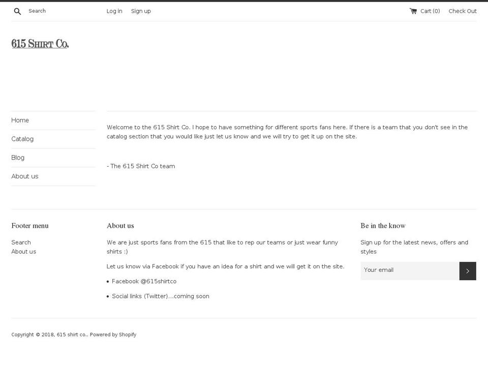 615shirtco.com shopify website screenshot