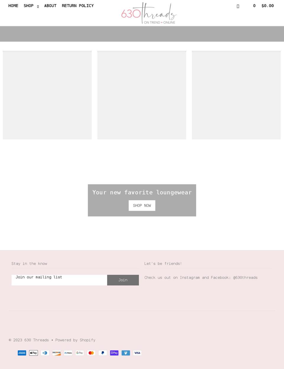 Working Website Shopify theme site example 630threads.com