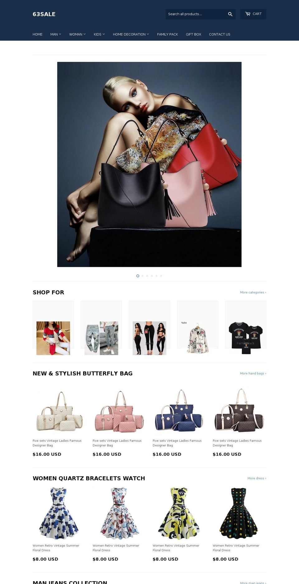 63sale.com — Shopify storefront screenshot