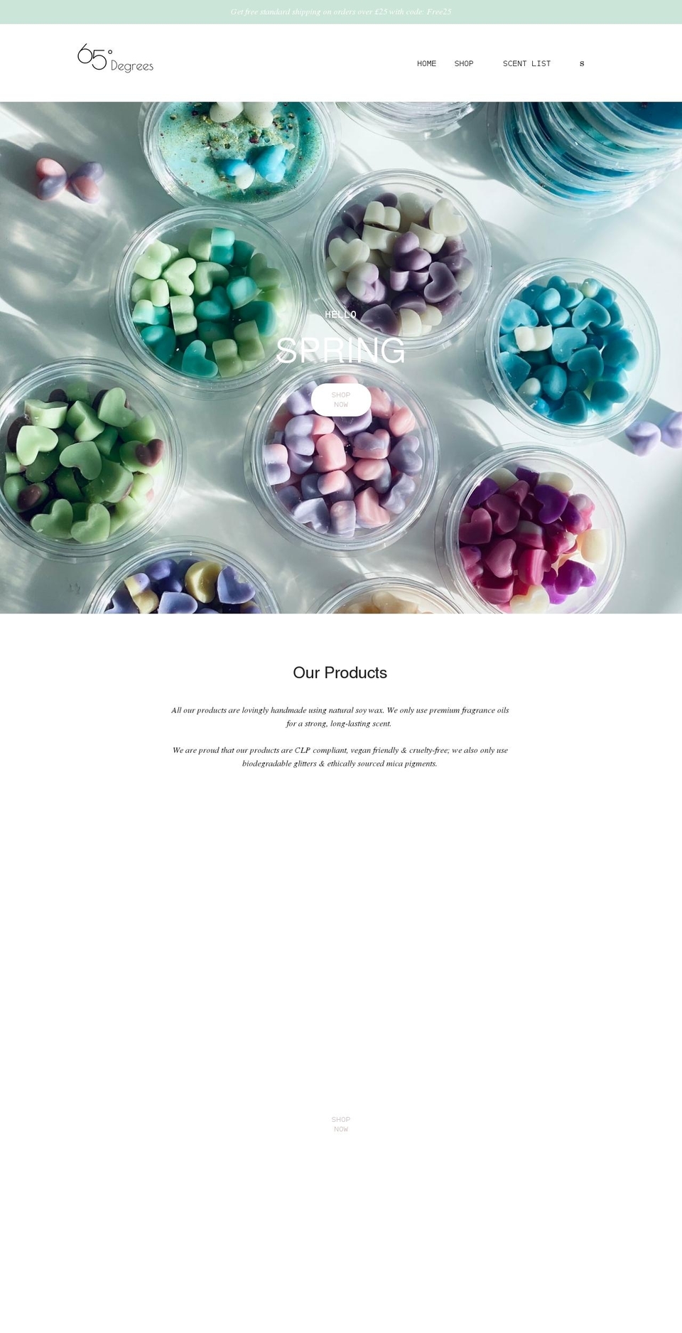 65degrees.shop shopify website screenshot