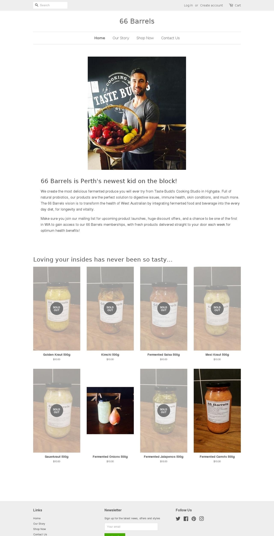 66barrels.com.au shopify website screenshot