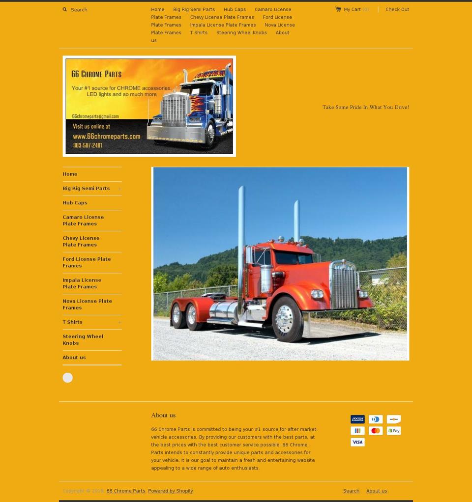 66chromeparts.com shopify website screenshot