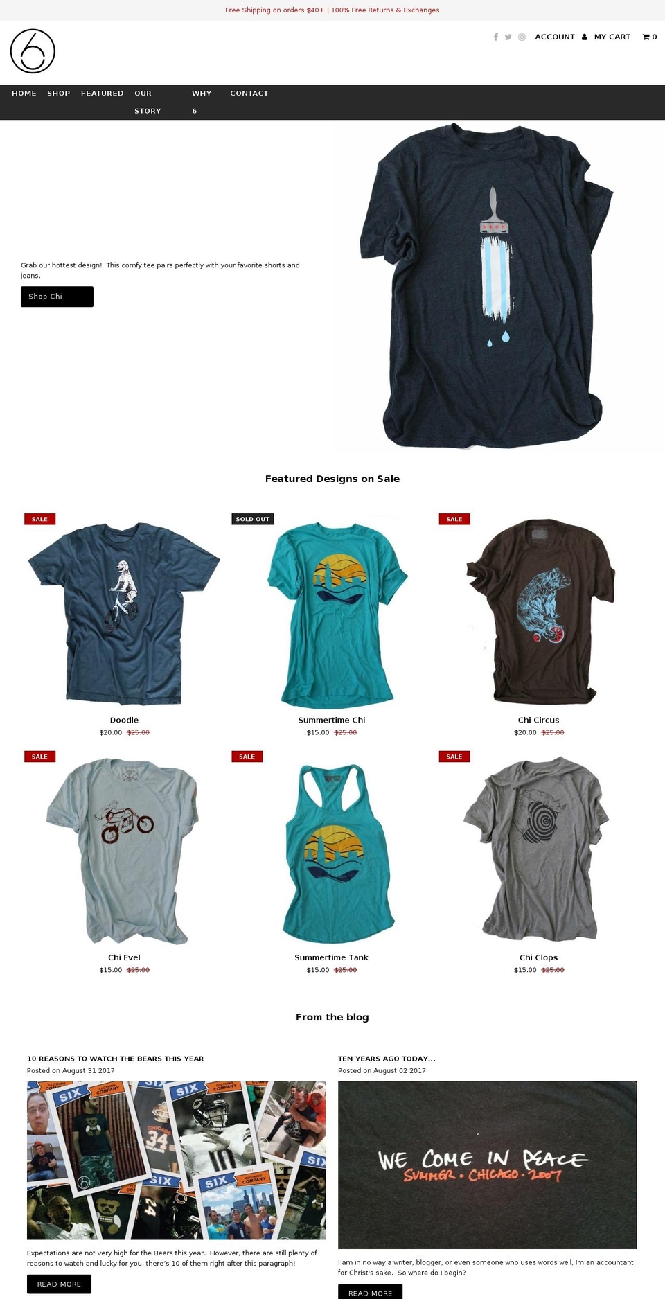 6clothing.com shopify website screenshot