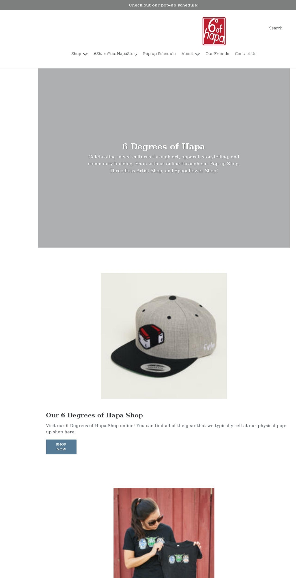 6degreesofhapa.com shopify website screenshot