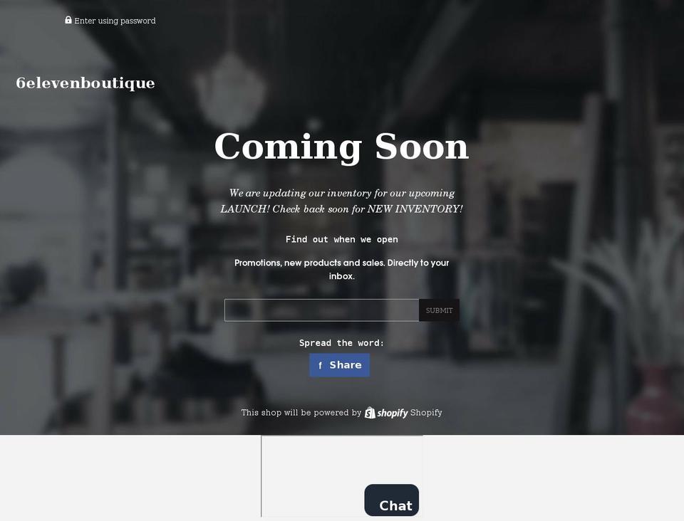 6elevenboutique.com shopify website screenshot