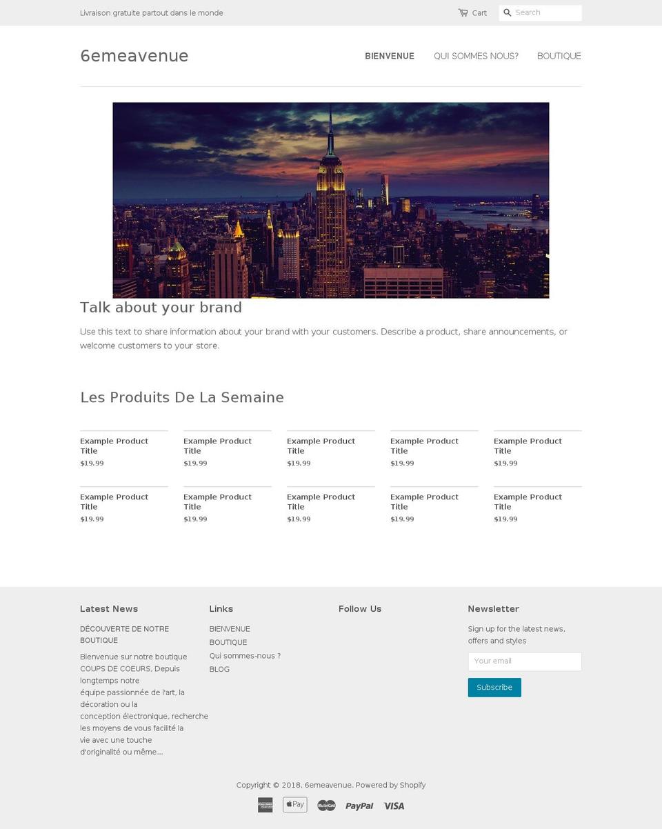 6emeavenue.com — Shopify storefront screenshot
