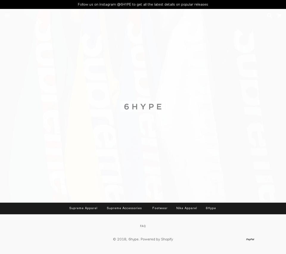 6hype.com — Shopify storefront screenshot