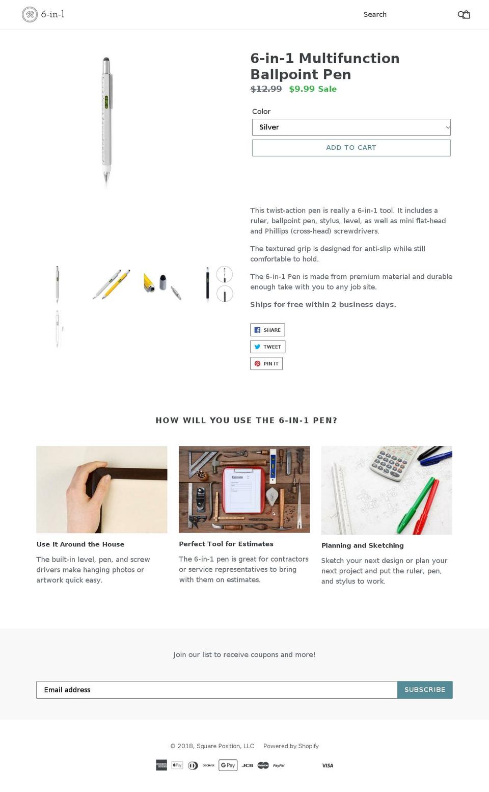 6in1pen.com — Shopify storefront screenshot