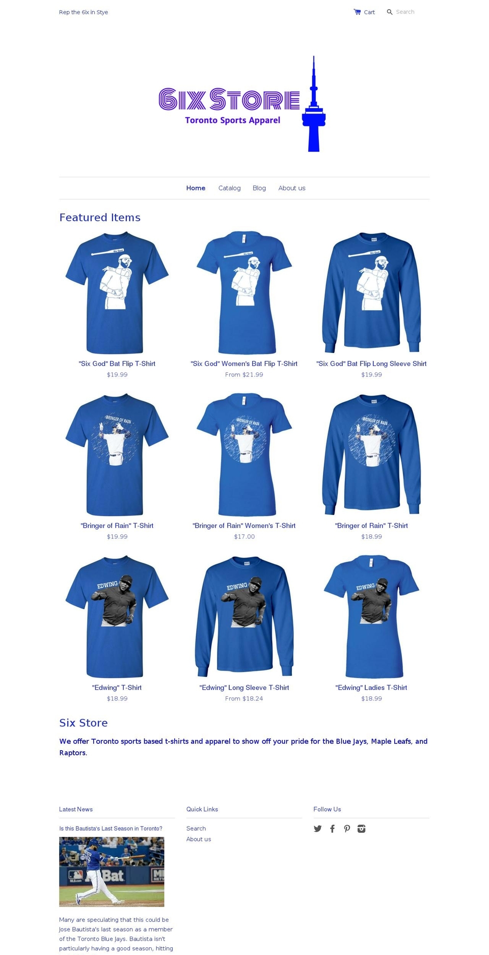 6ix-store.com shopify website screenshot