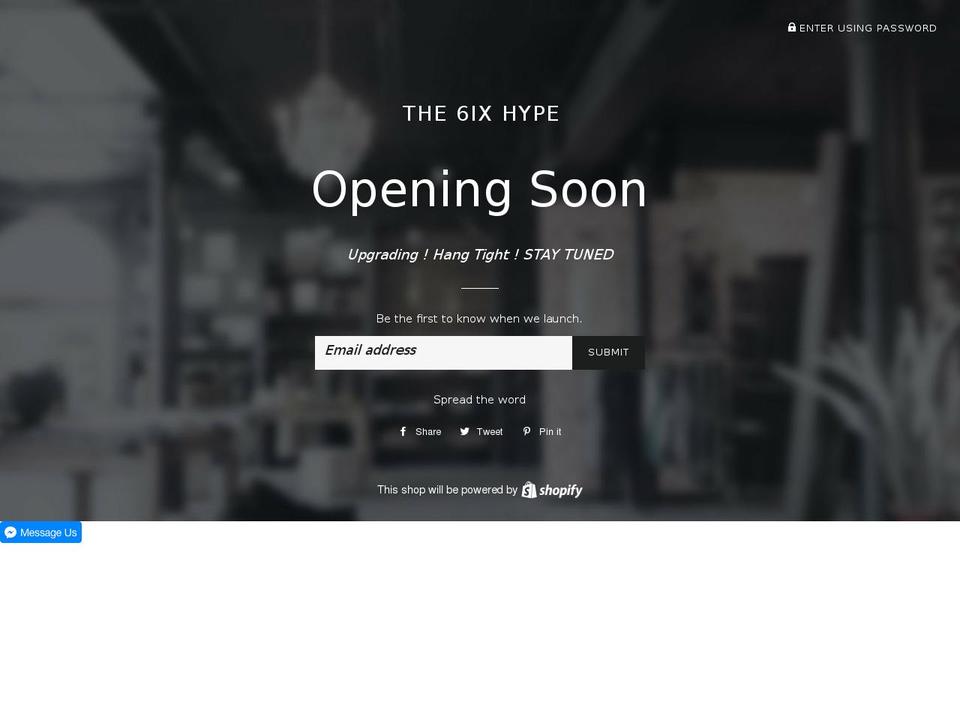 6ixhype.com shopify website screenshot