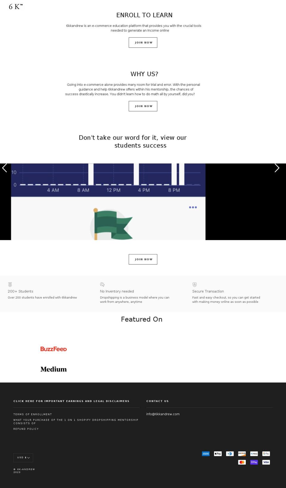 6kkandrew.com shopify website screenshot