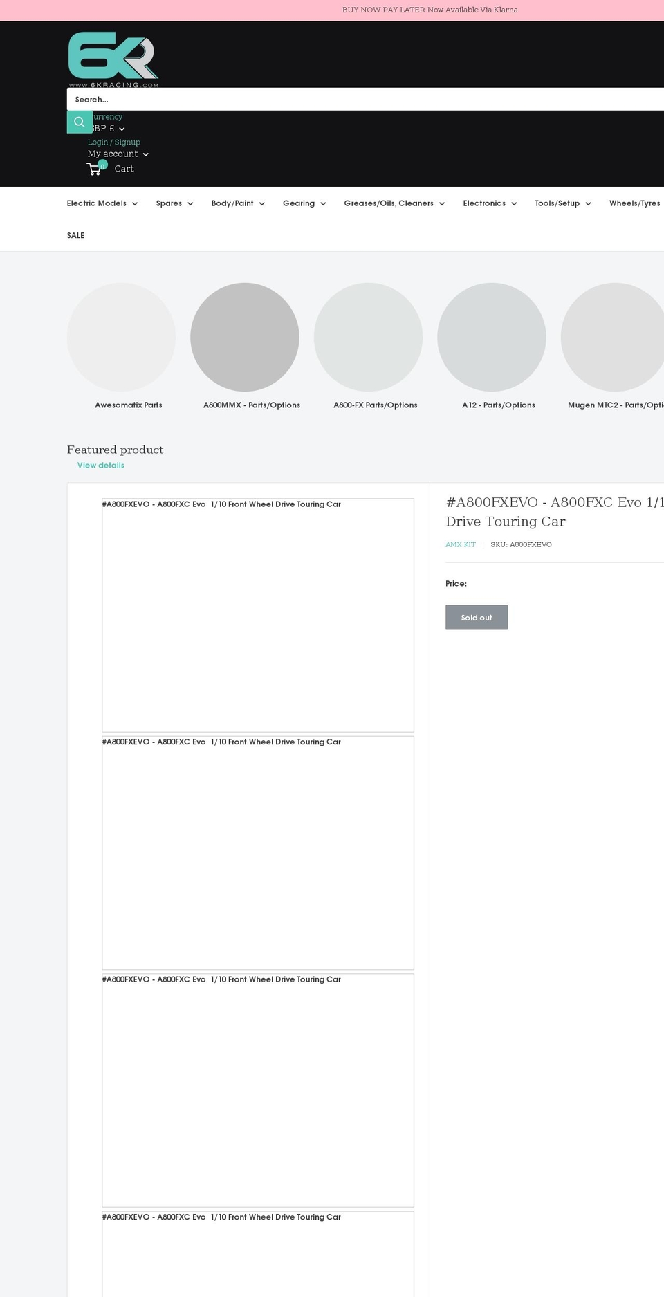 6kracing.com — Shopify storefront screenshot