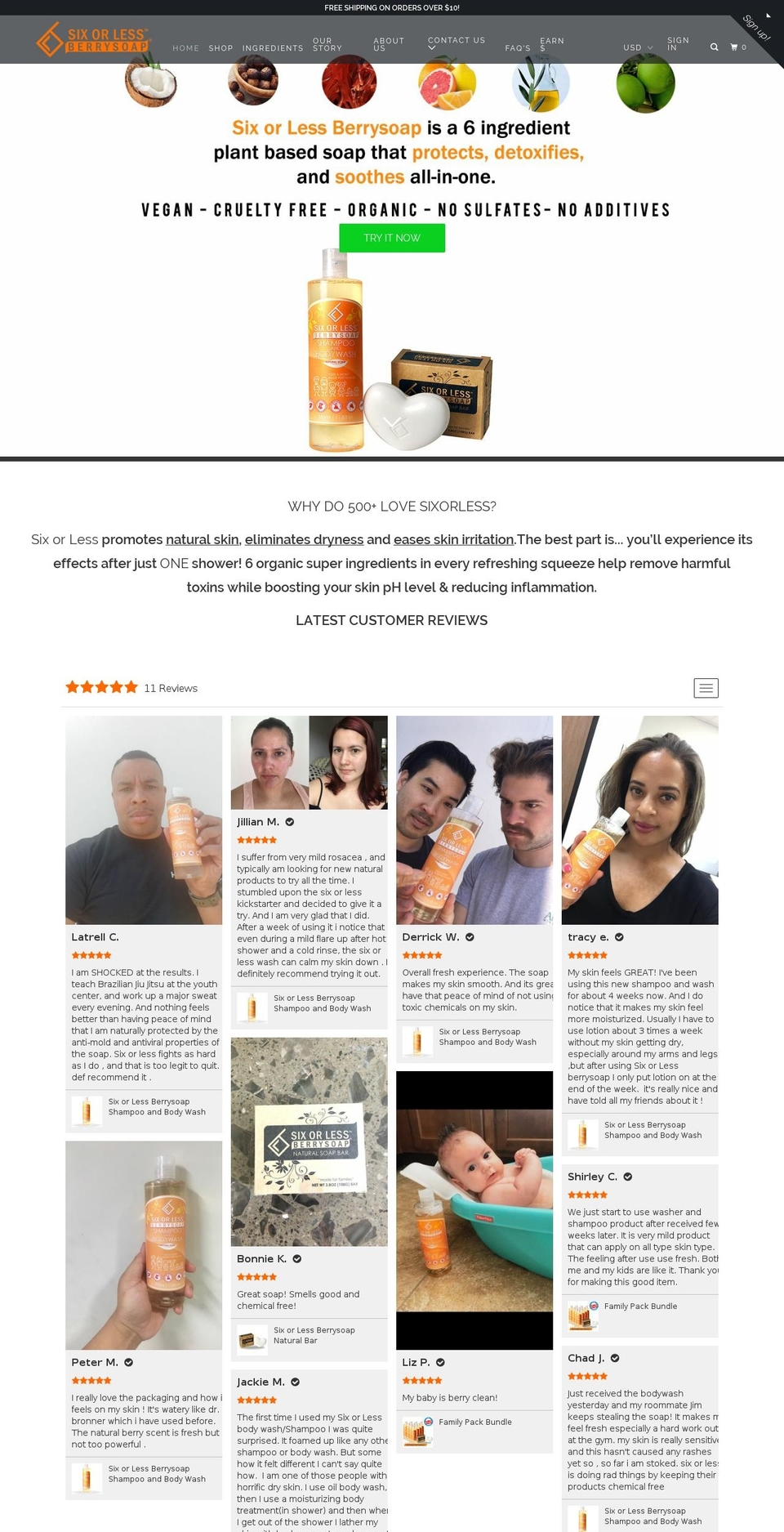 6orless.com — Shopify storefront screenshot
